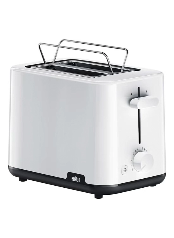 BRAUN Toaster, 2 Slots, 8 Browning Setting, Intelligent Heat Control, 3 in 1 Browning Knob, BPA Free, Illuminated Button, Auto Shut Off, Safety System 900 W HT1010WH White