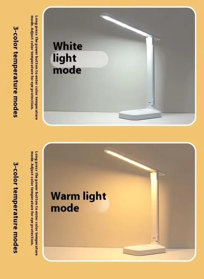 QLIGHT LED Desk Lamp Reading Eye Protection 3 Color Rechargeable Table Lamp Stepless Dimmable Touch Table Light Bedside Lights Flexible Lamp Rechargeable USB Desk Night Light for Reading Working Studying-1