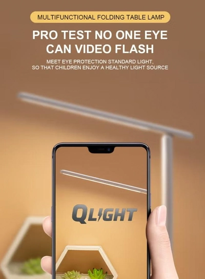 QLIGHT LED Desk Lamp Reading Eye Protection 3 Color Rechargeable Table Lamp Stepless Dimmable Touch Table Light Bedside Lights Flexible Lamp Rechargeable USB Desk Night Light for Reading Working Studying-2