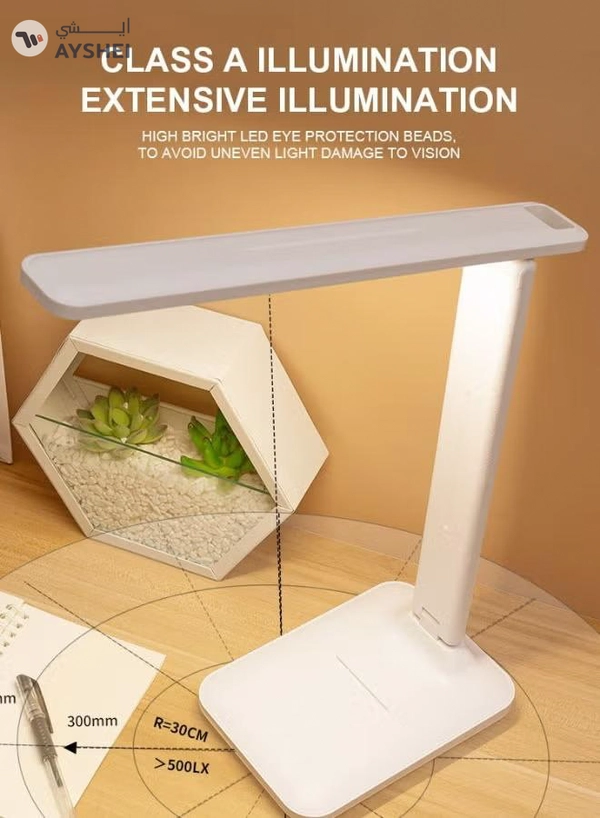 QLIGHT LED Desk Lamp Reading Eye Protection 3 Color Rechargeable Table Lamp Stepless Dimmable Touch Table Light Bedside Lights Flexible Lamp Rechargeable USB Desk Night Light for Reading Working Studying