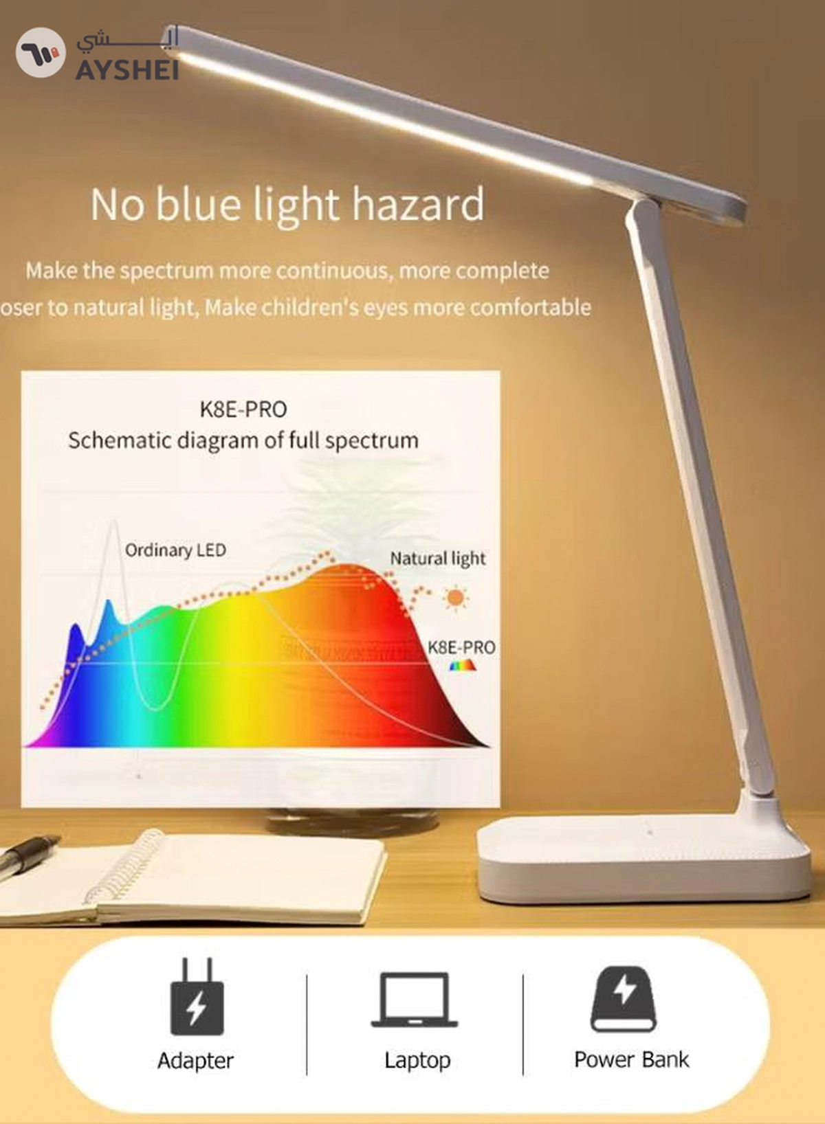 QLIGHT LED Desk Lamp Reading Eye Protection 3 Color Rechargeable Table Lamp Stepless Dimmable Touch Table Light Bedside Lights Flexible Lamp Rechargeable USB Desk Night Light for Reading Working Studying-5-5