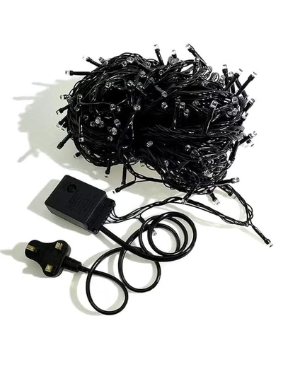 Yuwell 10 Meter 100 LED String Lights Decoration Lights RGB Light 8 Modes Led Light Black Wire For Home Decorations Ramadan Lights Indoor & Outdoor Decoration Ramadan Decoration Light Diwali Lights Curtain Lights With 3-Pin UK Plug-1