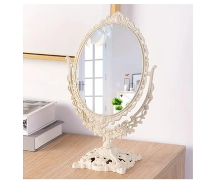 ORiTi Elegant Vintage Floral Makeup Mirror - Double-Sided 360 Degree Rotating Vanity Mirror -0