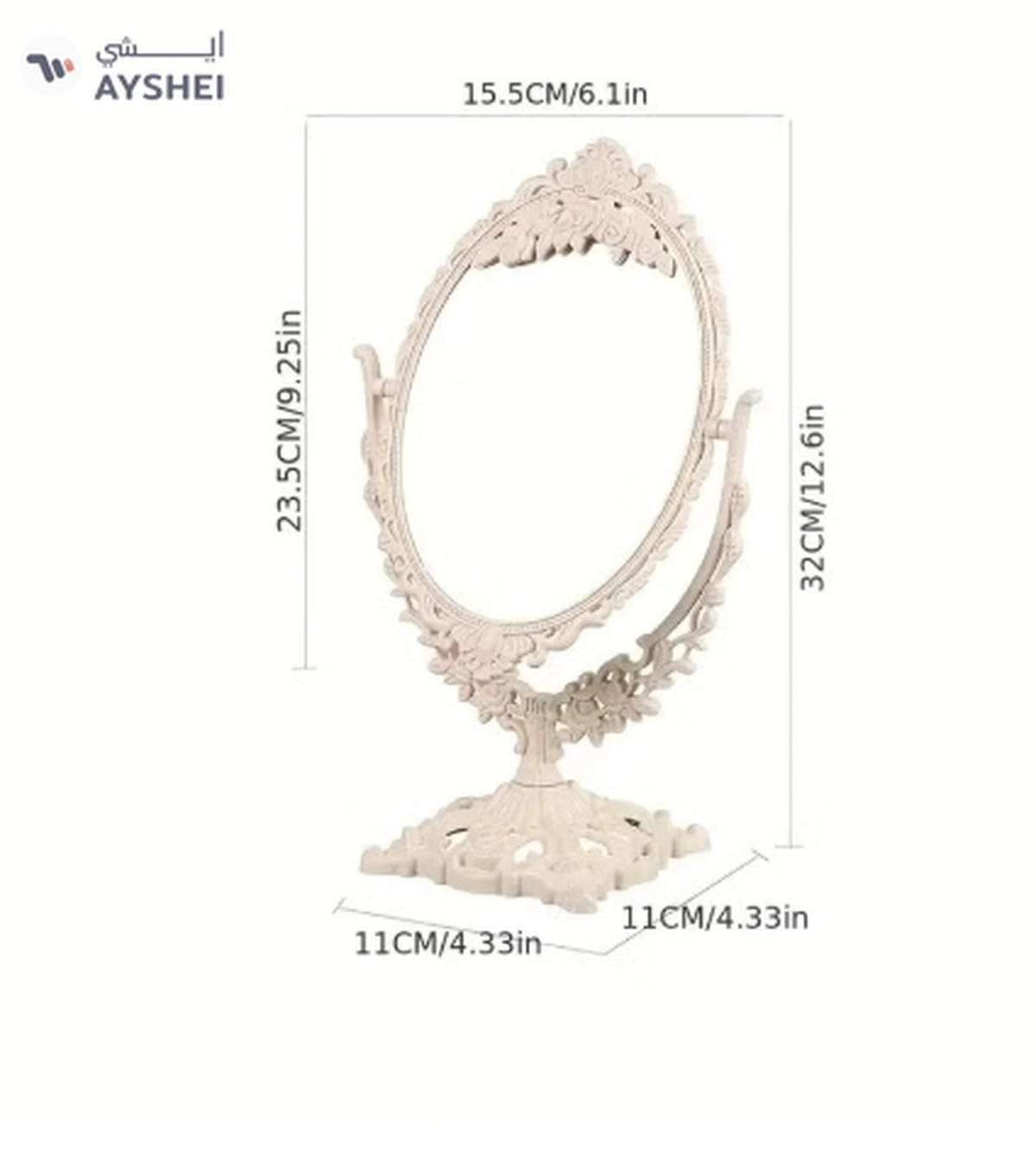ORiTi Elegant Vintage Floral Makeup Mirror - Double-Sided 360 Degree Rotating Vanity Mirror -1-1