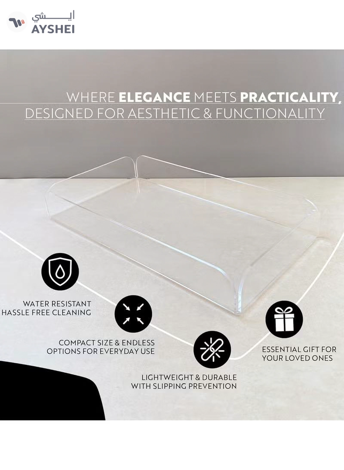 Eworld Multi-Purpose Clear Acrylic Trays for Organization-2-2