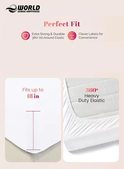 White Microfiber Fitted Bedsheet with Deep Pocket for a Snug Fit, Breathable, Machine Washable for Optimal Protection, Available in King, Queen and Single Sizes, Without Pillow Cover-3