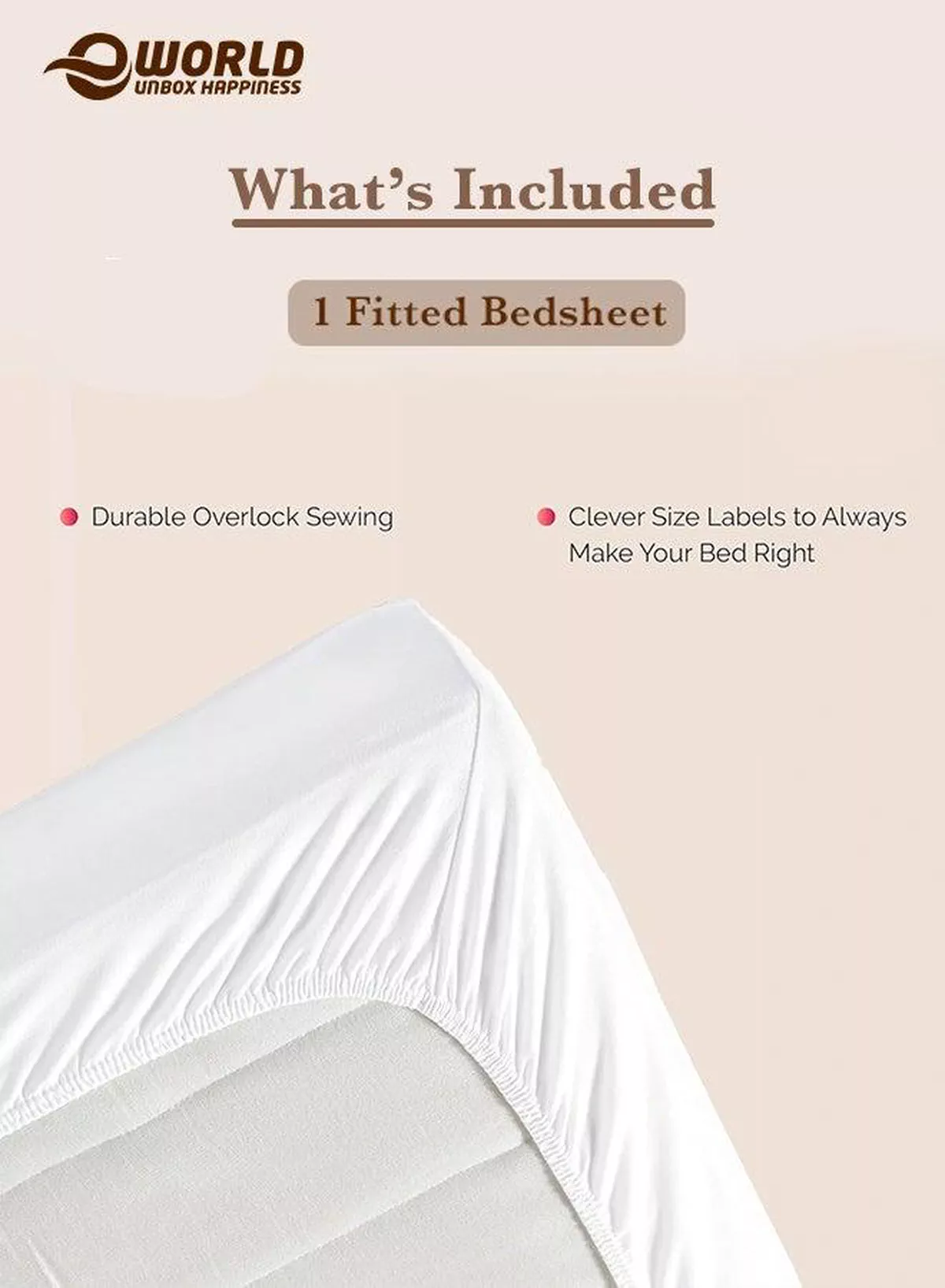 White Microfiber Fitted Bedsheet with Deep Pocket for a Snug Fit, Breathable, Machine Washable for Optimal Protection, Available in King, Queen and Single Sizes, Without Pillow Cover-2-2