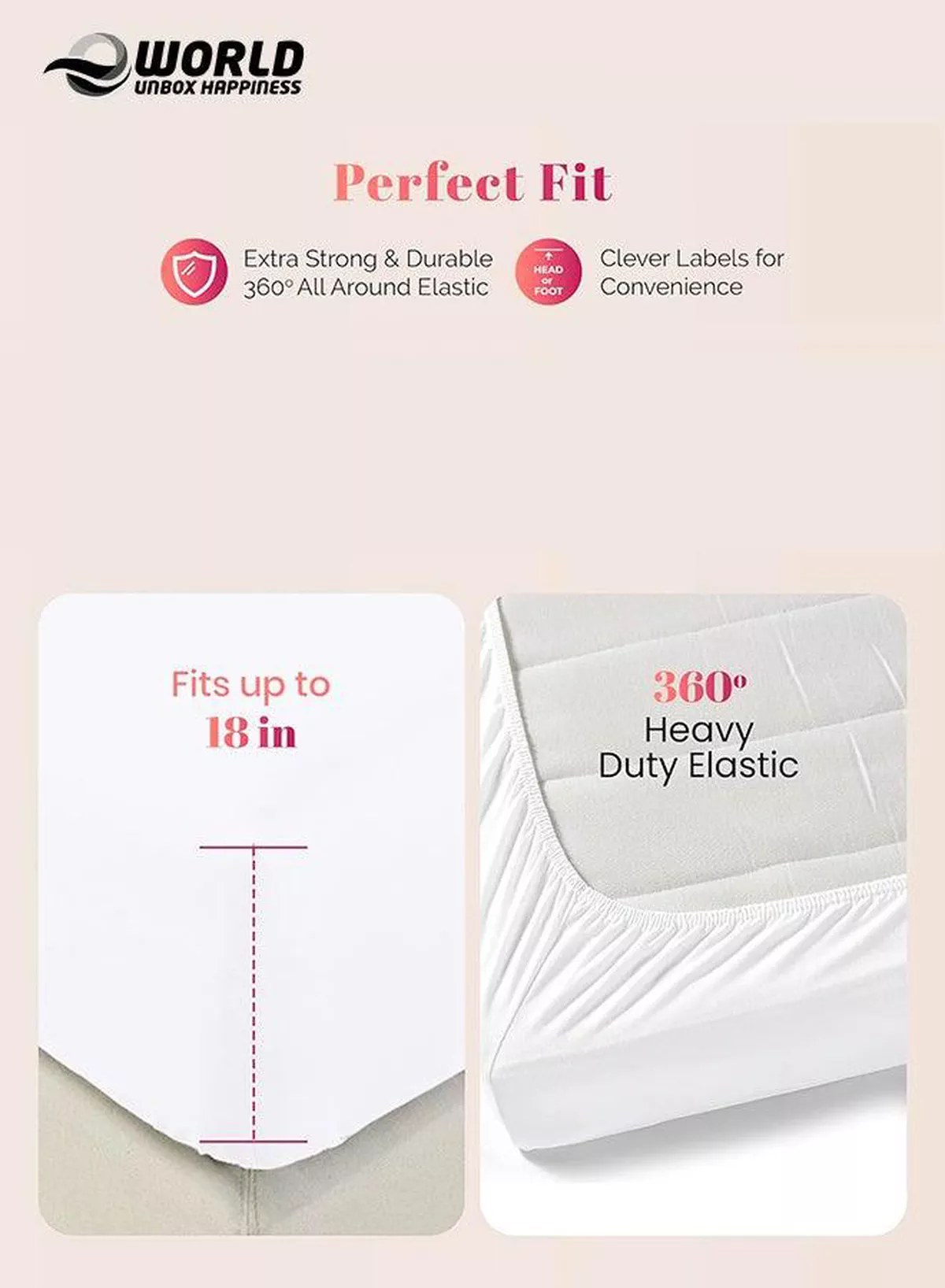 White Microfiber Fitted Bedsheet with Deep Pocket for a Snug Fit, Breathable, Machine Washable for Optimal Protection, Available in King, Queen and Single Sizes, Without Pillow Cover-3-3