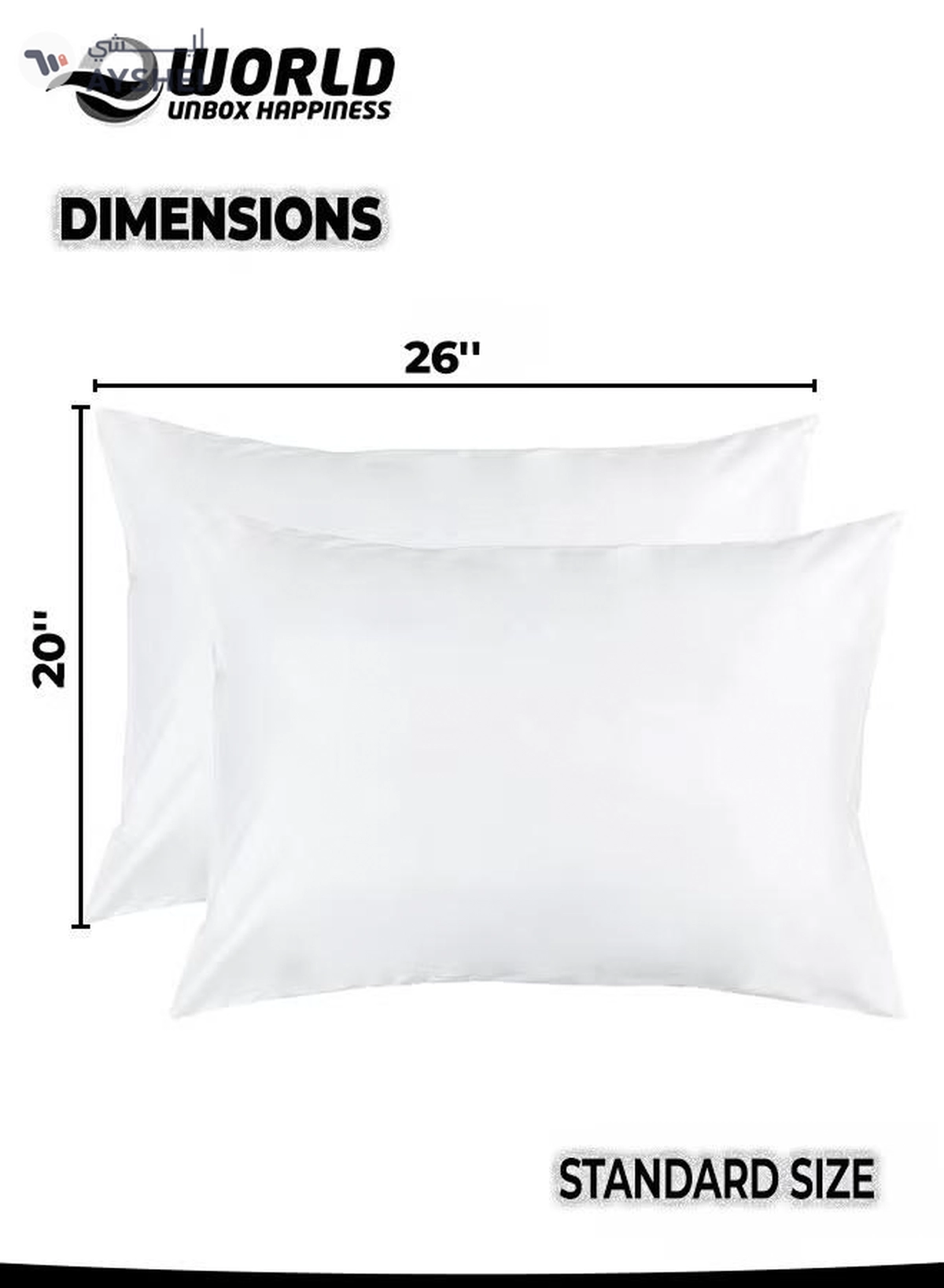 Eworld 4 Pieces Waterproof Standard Size White Pillow Protectors-2-2