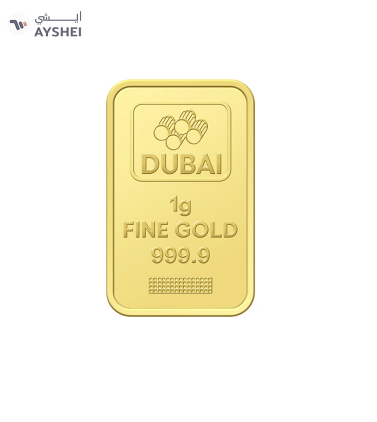 Dubai 1g Pure 999.9 Fine Gold Bar 24KT-0-0