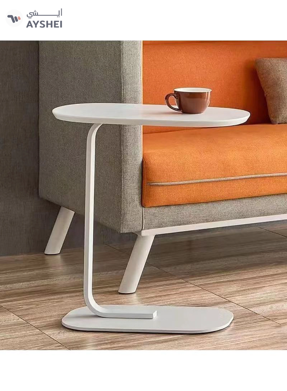 DubaiGallery Side Table Small Bedside Table Mini Skinny Bedside Table End Table, Space Saving Height 27.6 inches (70 cm) C-Shaped Coffee Table, Side Sofa Snack Table for Sofa Reclining Furniture-1-1