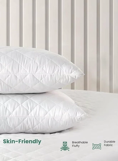 Eworld 2-Pack Hotel-quality White bed Pillows, Diamond Quilted for Side & Stomach Sleepers-6