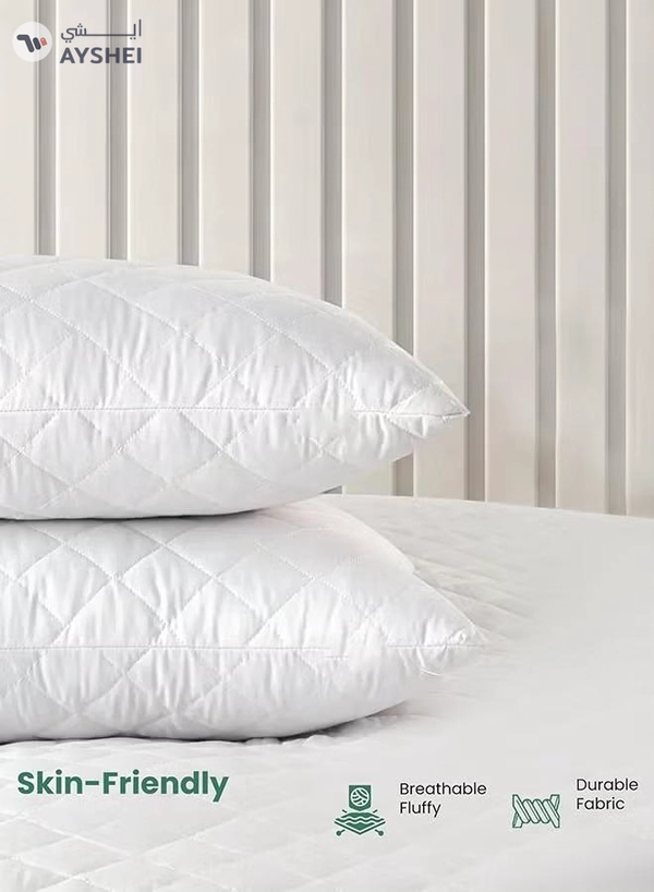 Eworld 2-Pack Hotel-quality White bed Pillows, Diamond Quilted for Side & Stomach Sleepers