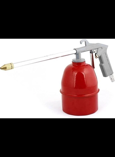 ABBASALI Red Metal Body Gray Head Long Nozzle Air Pressure Feed Grease Gun-0