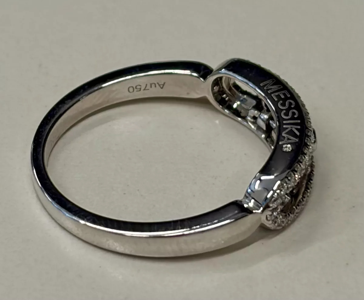 Messika Baby Move Pavé Ring crafted in 18k white gold, featuring three signature moving diamonds-2-2