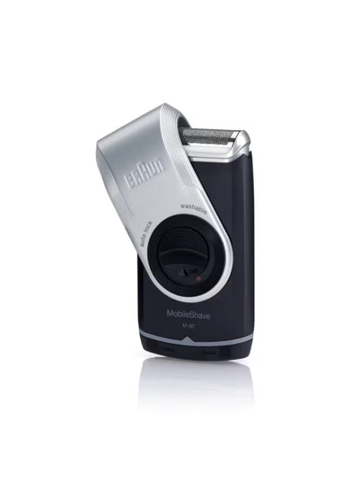 BRAUN Pocketgo Mobile Electric Travel Shaver, M90 Black/Grey/Silver-3