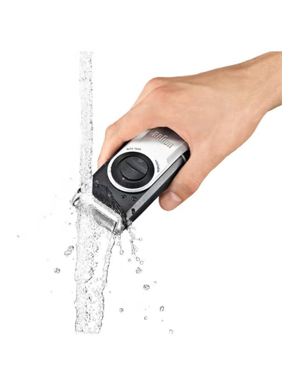 BRAUN Pocketgo Mobile Electric Travel Shaver, M90 Black/Grey/Silver-2