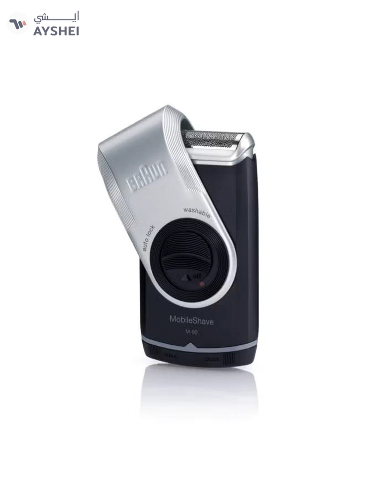BRAUN Pocketgo Mobile Electric Travel Shaver, M90 Black/Grey/Silver-3-3