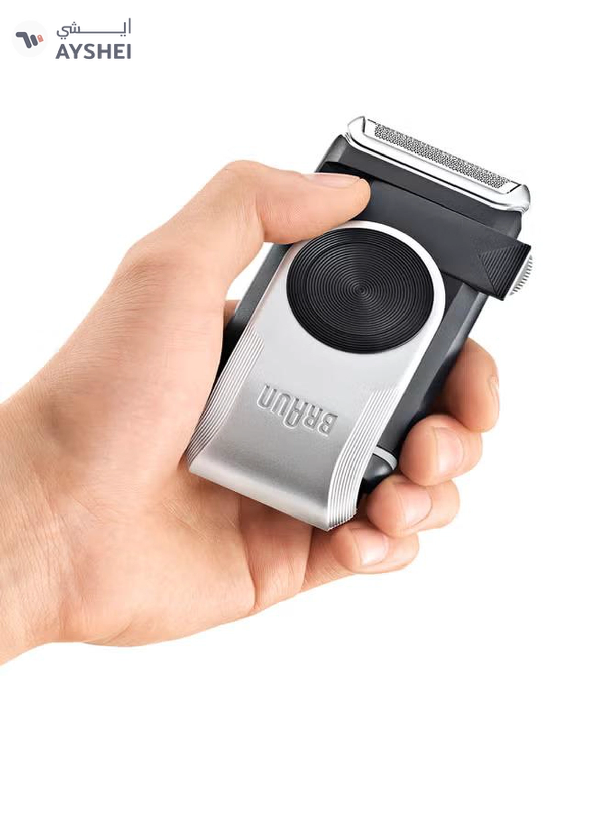 BRAUN Pocketgo Mobile Electric Travel Shaver, M90 Black/Grey/Silver-1-1