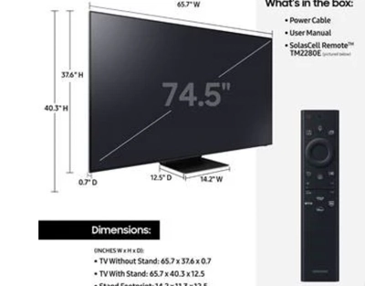 Renewed -Samsung 75" QN800B Neo QLED 8K HDR Smart TV 75QN800B-7