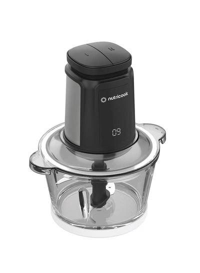 nutricook 1.2L Glass Chopper and Mincer, 500W w/ Pulse & 2 Speeds, Removable 4 SS-Blade for Chopping, Ice Crushing, Meat Mincing, Grinding, Pureeing & more, 2 Yr Warranty, NC-CH1200 1.2 L 500 W Choppi XL Black-4