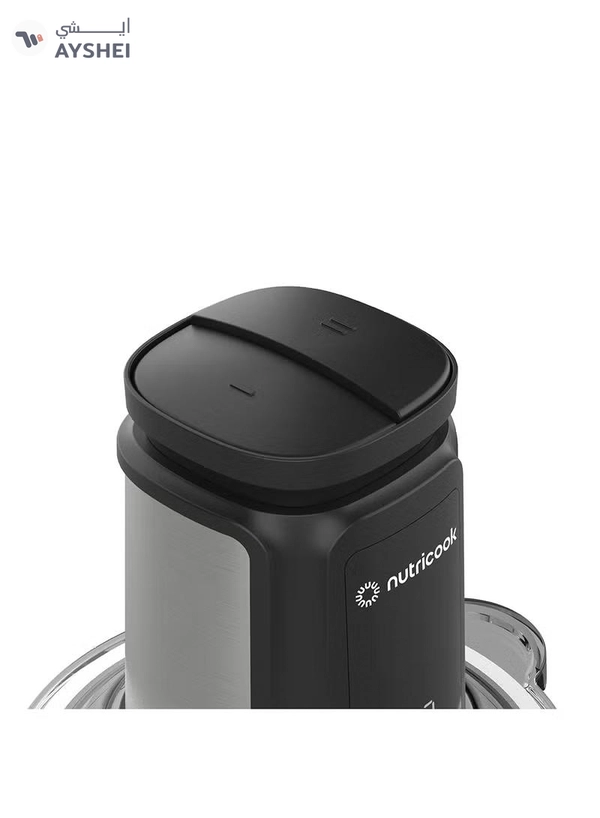 nutricook 1.2L Glass Chopper and Mincer, 500W w/ Pulse & 2 Speeds, Removable 4 SS-Blade for Chopping, Ice Crushing, Meat Mincing, Grinding, Pureeing & more, 2 Yr Warranty, NC-CH1200 1.2 L 500 W Choppi XL Black