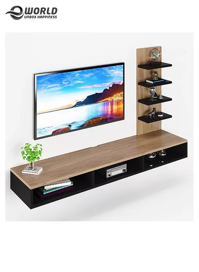 Wooden Twist TV Unit Shelf Dressing and Bed Size Table for Home Office-0
