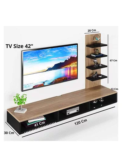Wooden Twist TV Unit Shelf Dressing and Bed Size Table for Home Office-2
