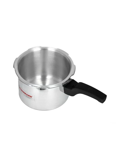 Olsenmark 5000ml Aluminium Pressure Cooker, 5L - High Quality Vent Valve - Anti Bulging Base - Heat Resistant Handle Silver-1