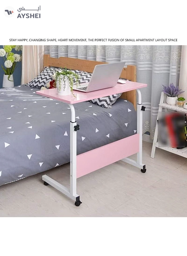 DubaiGallery Adjustable Height Laptop Table with, Mobile Computer Stand Desk Portable Side Table for Bed Sofa, Bed, Balcony, Garden Folding Table