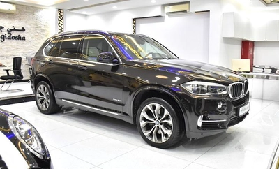BMW X5 xDrive50i ( 2014 Model ) in Brown Color GCC Specs-10