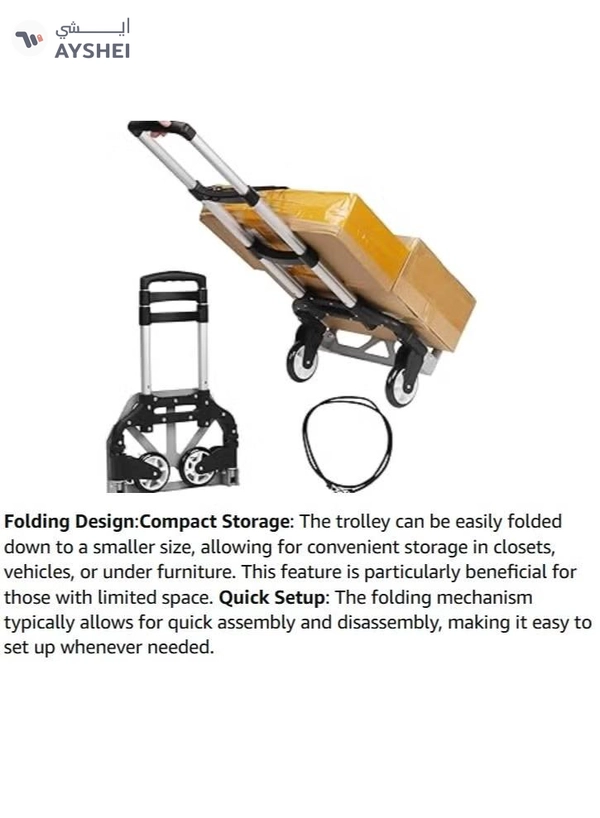 ABBASALI 2 Wheel Foldable Mini Trolley Carrier 150kg