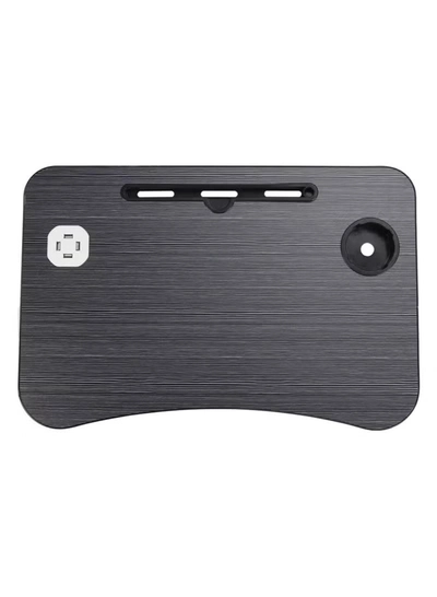 DubaiGallery Portable Folding laptop Table with 4 USB Port/Cup Holder for Bed Couch/Sofa with Free LED Light and USB Fan-1