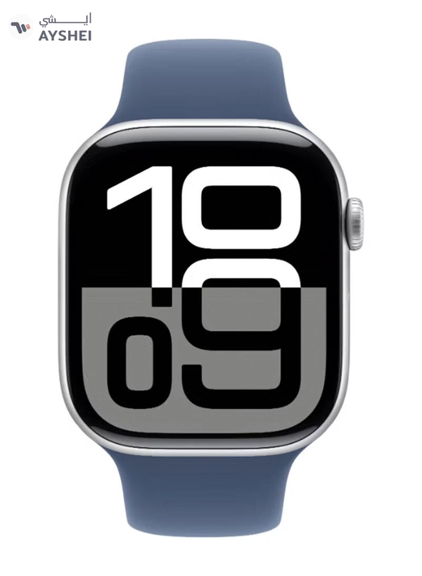 Apple Watch Series 10 GPS 46mm Silver Aluminium Case With Denim Sport Band