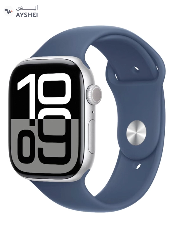 Apple Watch Series 10 GPS 46mm Silver Aluminium Case With Denim Sport Band