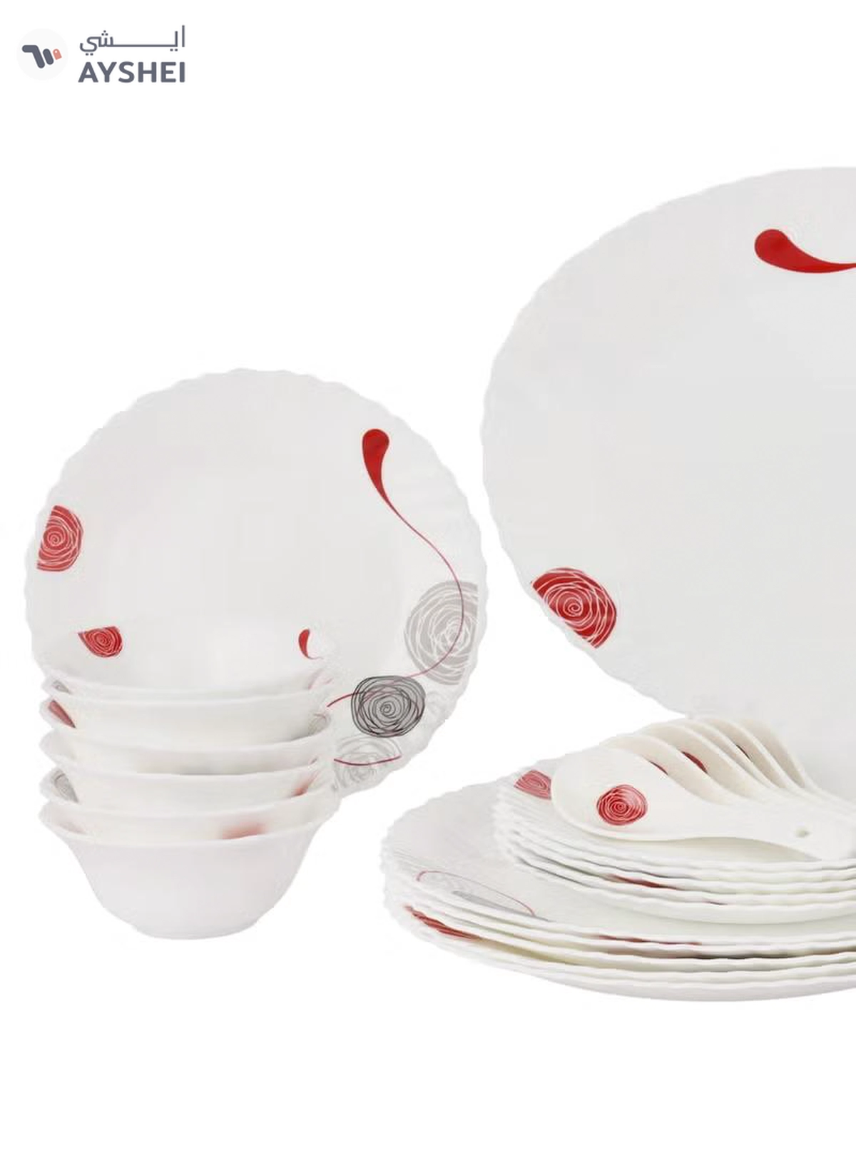 Delcasa 34 Piece Dazzle Opalware Dinner Set- DC3462-2-2