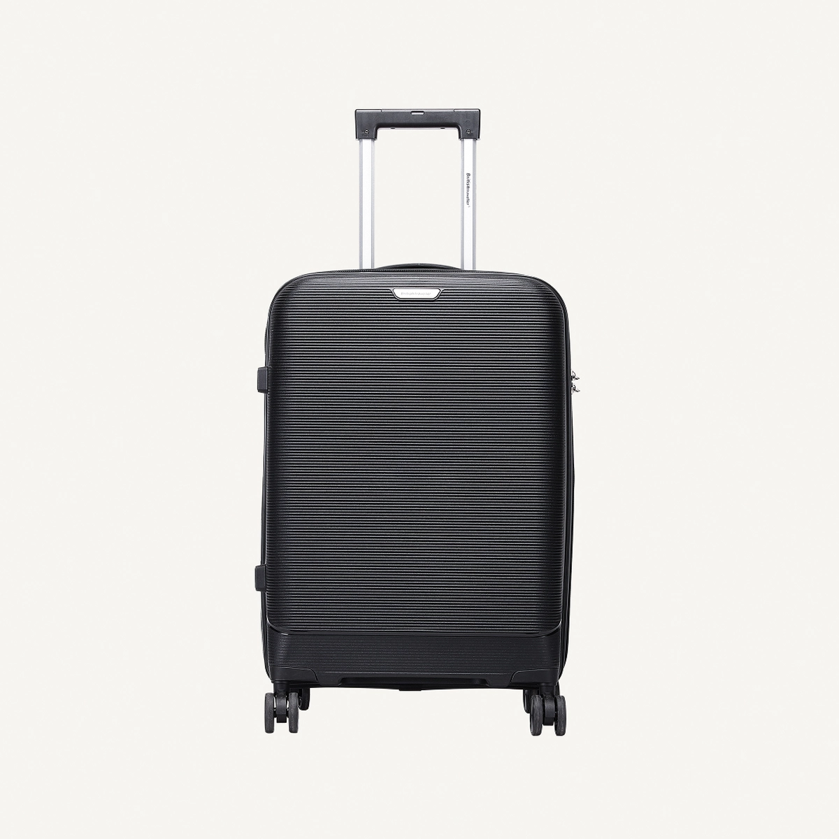 British Traveller 3-Piece Polypropylene Luggage Set | 20”, 24”, 28” Lightweight Suitcases with 360° Spinner Wheels, TSA Lock, Water & Scratch Resistant | Durable Hard Shell Trolley Bags with Telescopic Handle - Black-3-3