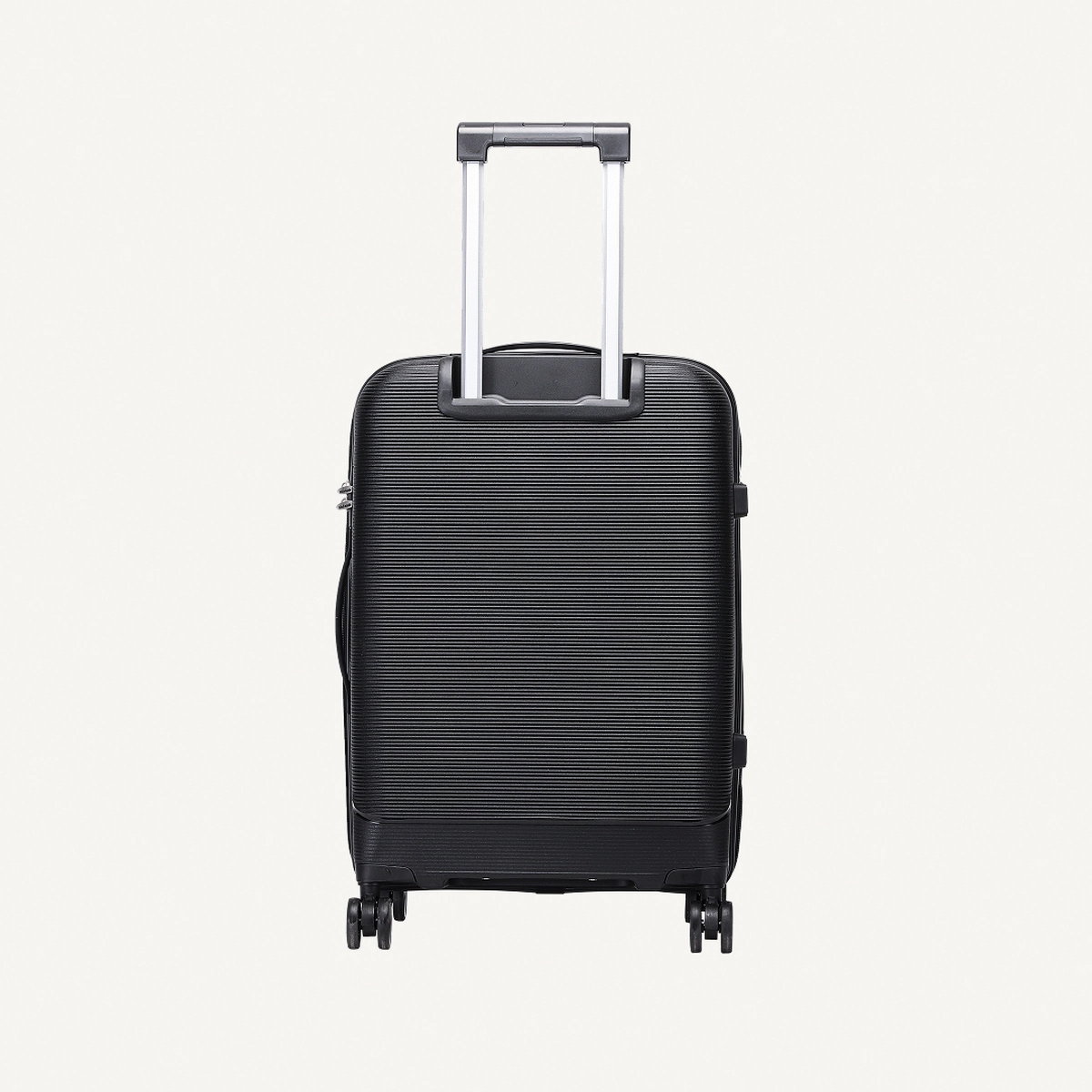 British Traveller 3-Piece Polypropylene Luggage Set | 20”, 24”, 28” Lightweight Suitcases with 360° Spinner Wheels, TSA Lock, Water & Scratch Resistant | Durable Hard Shell Trolley Bags with Telescopic Handle - Black-1-1