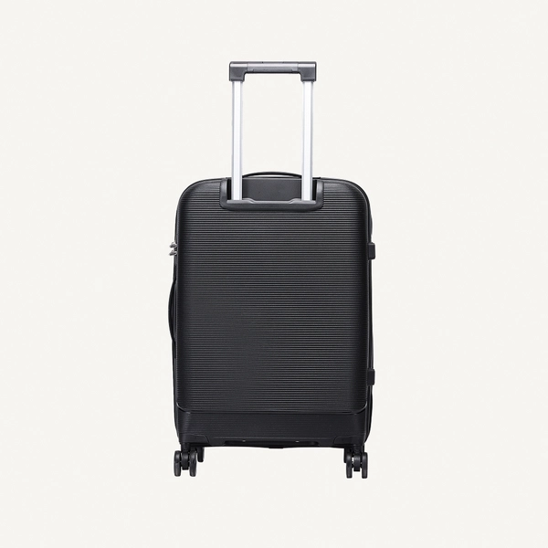 British Traveller 3-Piece Polypropylene Luggage Set | 20”, 24”, 28” Lightweight Suitcases with 360° Spinner Wheels, TSA Lock, Water & Scratch Resistant | Durable Hard Shell Trolley Bags with Telescopic Handle - Black