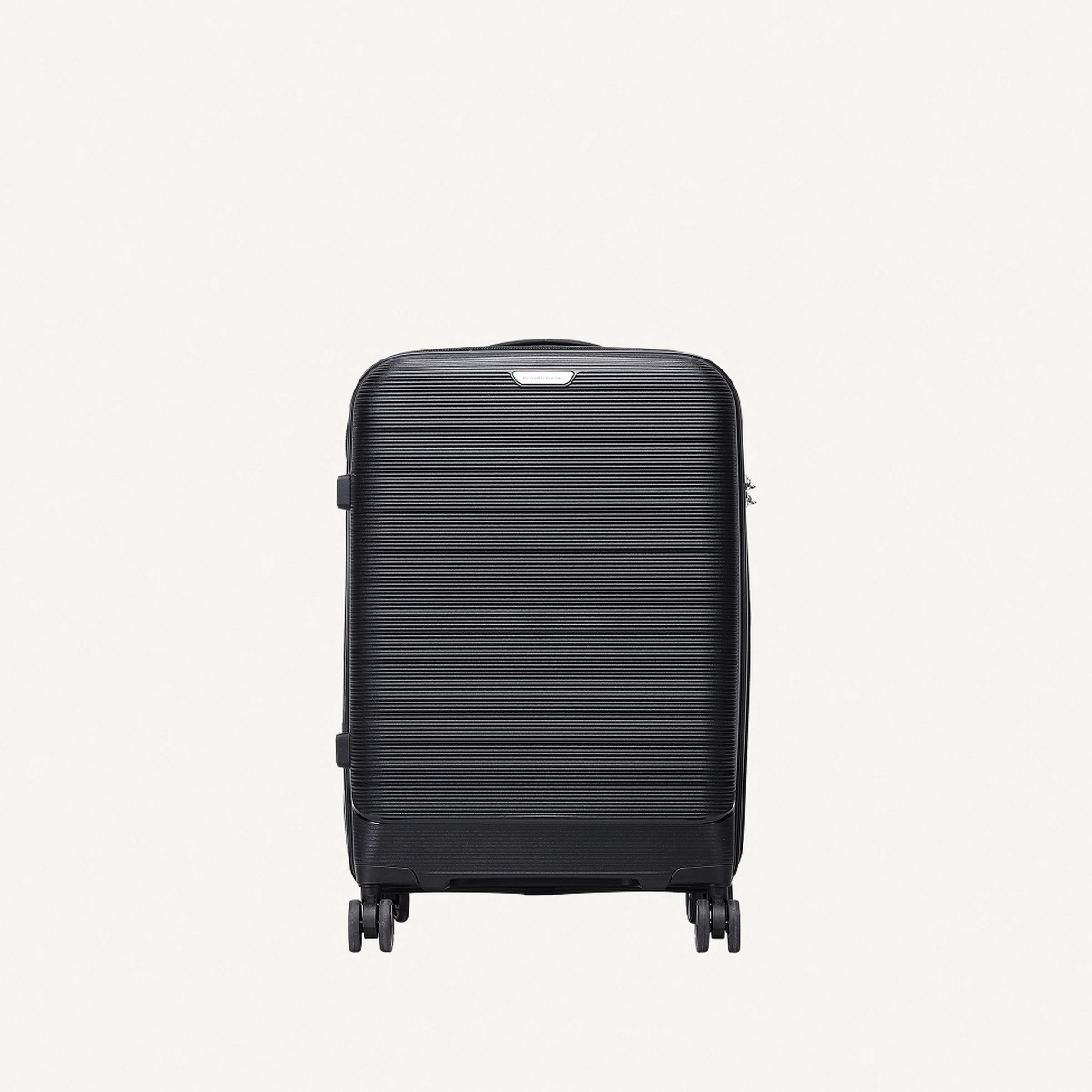 British Traveller 3-Piece Polypropylene Luggage Set | 20”, 24”, 28” Lightweight Suitcases with 360° Spinner Wheels, TSA Lock, Water & Scratch Resistant | Durable Hard Shell Trolley Bags with Telescopic Handle - Black-2-2