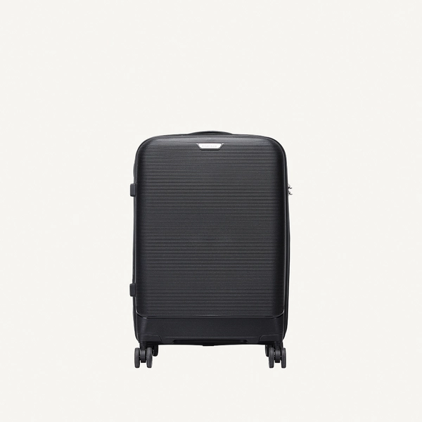 British Traveller 3-Piece Polypropylene Luggage Set | 20”, 24”, 28” Lightweight Suitcases with 360° Spinner Wheels, TSA Lock, Water & Scratch Resistant | Durable Hard Shell Trolley Bags with Telescopic Handle - Black