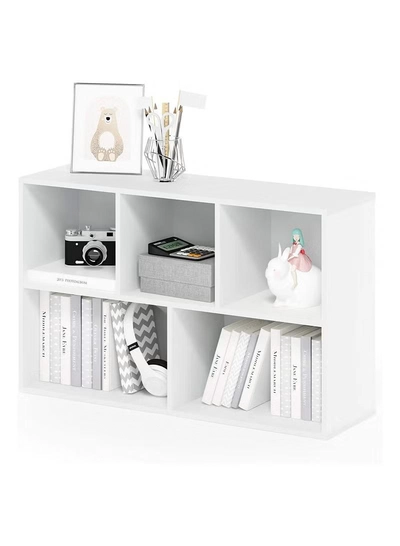 Eworld 5 Cube Reversible Open Shelf Free Standing Book Case Storage Rack for Home and Office Use-4