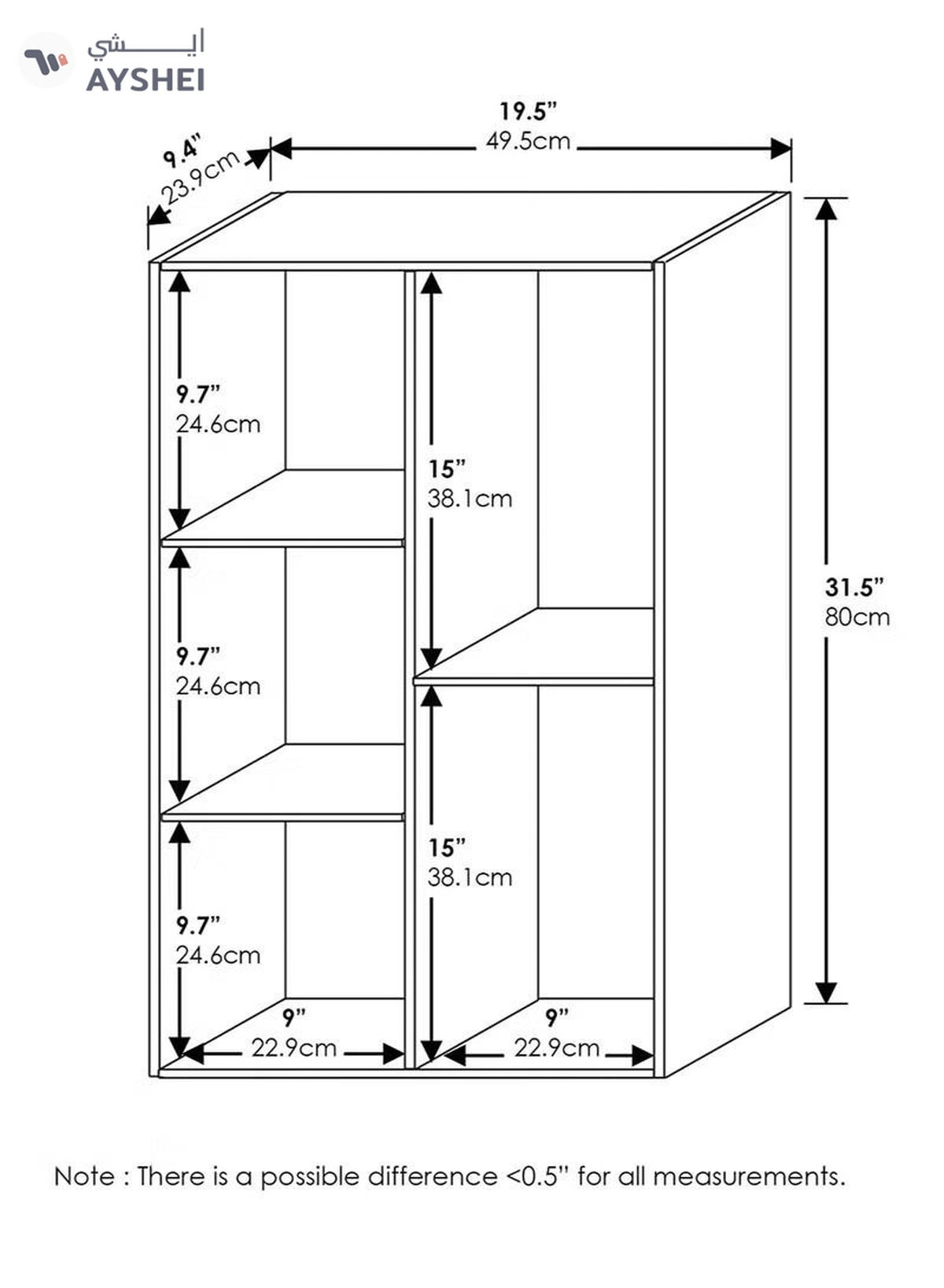 Eworld 5 Cube Reversible Open Shelf Free Standing Book Case Storage Rack for Home and Office Use-1-1