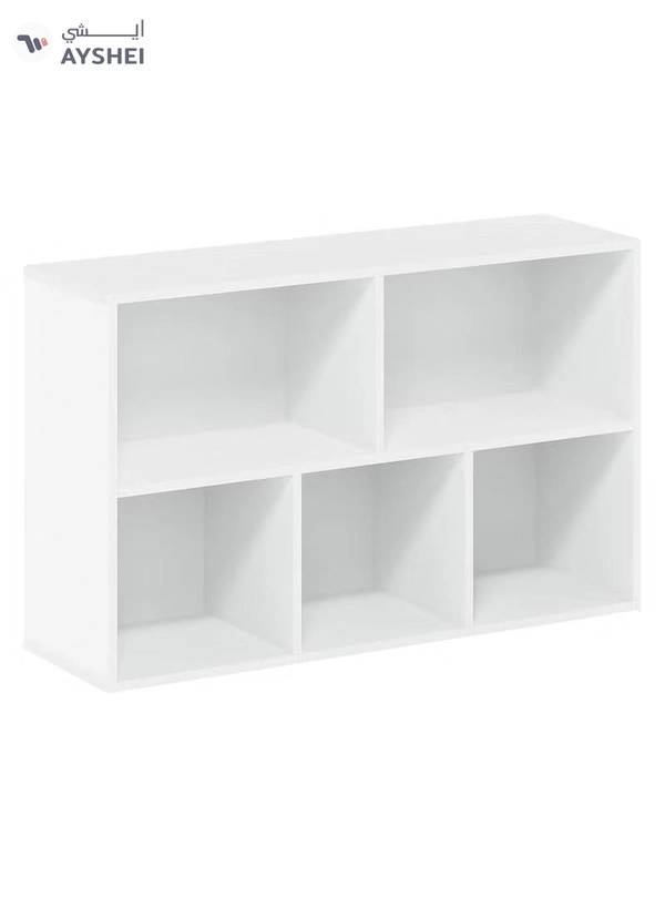 Eworld 5 Cube Reversible Open Shelf Free Standing Book Case Storage Rack for Home and Office Use