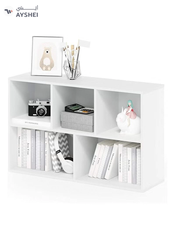 Eworld 5 Cube Reversible Open Shelf Free Standing Book Case Storage Rack for Home and Office Use