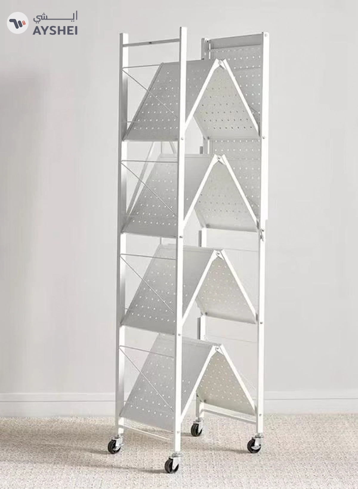 DubaiGallery Foldable Storage Shelves 5 Tier, Storage Racks Kitchen Cabinet, Shelf Storage Multipurpose Rack for Living Room Bedroom Kitchen Garage Easy Assembly-1-1