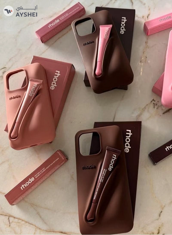 rhode Phone Case with Peptide Salty Tan Lip Tint, Protective Mobile Cover