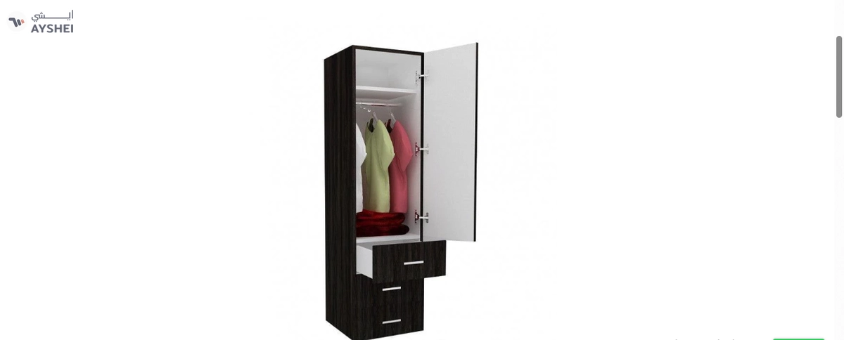 Wardrobe, 1 Door, MDF Custom-1-1