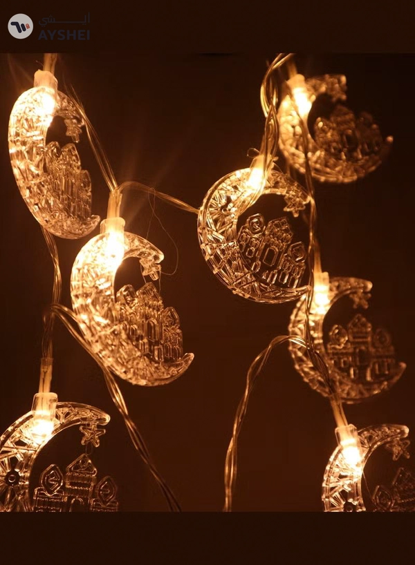 Yuwell Ramadan String Lights Battery Operated Led String Light Star Fairy String Lights For Eid Festival Home And Garden Decorations Indoor Outdoor Ramadan Light 2M 10 Pcs