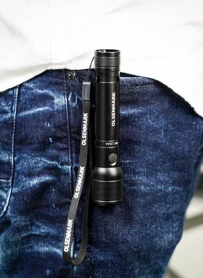 Olsenmark 10W Cree LED Flashlight-OMFL2846 / with USB Wire, 560 Lumens, Type-C Charging, 16.7 Hours Working Time, 272 Meters Real Range Distance Made from Aircraft Aluminum Alloy, Different Switch Modes, High Capacity Lithium Battery , Life Time Warranty for LED-8